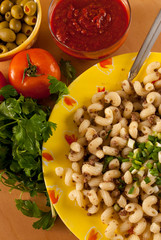 pasta with minced meat on a plate
