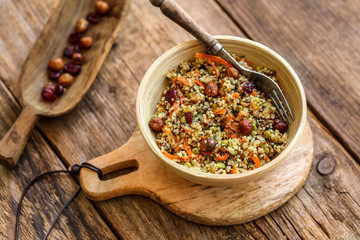 salade quinoa noisette et cranberries