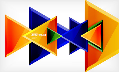 Flying triangles compostion geometric background