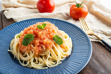 Nutritious and delicious tomato sauce pasta
