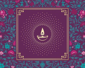 Obraz premium Oil lamp, Diwali greetings , royal Rajasthan, India 