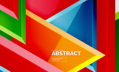 Triangular low poly background design, multicolored triangles