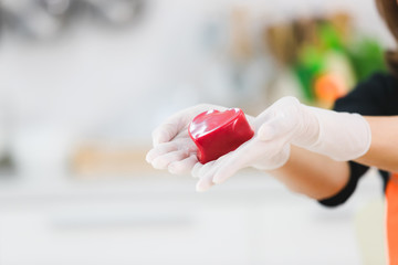 woman making chocolate