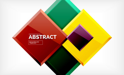 Geometric abstract background, modern square design
