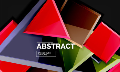 Glossy squares and triangles geometric backgrounds