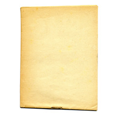 Old paper texture. Blank vintage page. Rough faded sheet surface. Empty place for text. Isolated on white background. Perfect for retro and grunge style design.