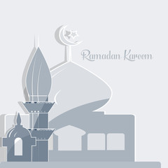 Hand drawn Sketch of Ramadan Kareem islamic design mosque dome