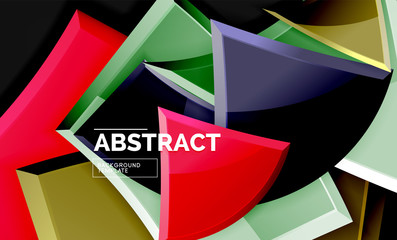 Glossy squares and triangles geometric backgrounds