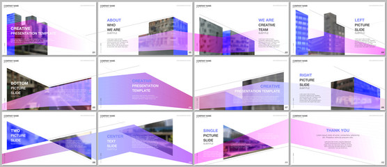 Presentations design, portfolio vector templates with architecture design. Abstract modern architectural background. Multipurpose template for presentation slide, flyer leaflet, brochure cover, report