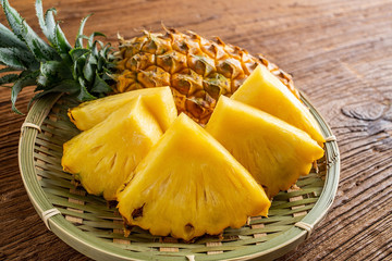 Fresh and delicious pineapple fruit slice platter