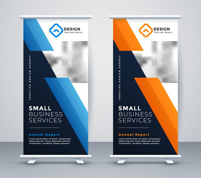 abstract rollup banner design in geometric style