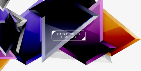 Triangular low poly background design, multicolored triangles. Vector