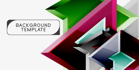 Minimal geometrical triangles with 3d effect abstract background template