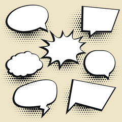 Hand drawn doodle speech bubbles set with accentuation