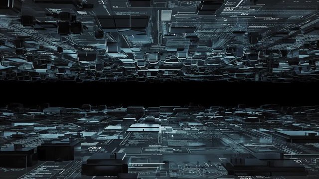 Technological HUD intro.5 sec.Futuristic Sci Fi tunnel animation with 3D elements and digital infographic.Good for techno titles, opener,computer title text. Bright.Type 1