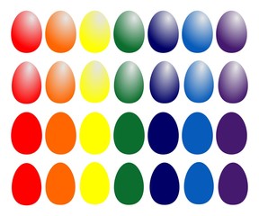 Rainbow colors easter eggs