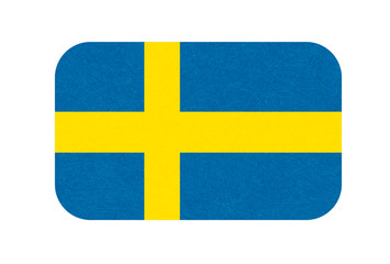 Sweden flag, Scandinavian country, isolated Swedish banner with scratched texture, grunge.