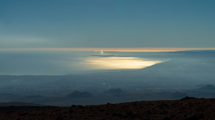 Catania city with sea fox background from Eta Mount