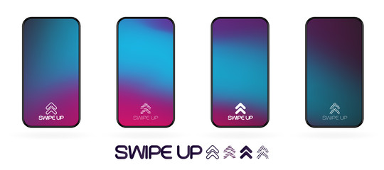 swipe up  template with abstract backdrop vector
