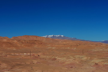 landscape in Arid land Ait Ben Haddou morocco