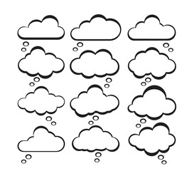 Cloud speech bubbles icon. Vector illustration. Bubbles for speech