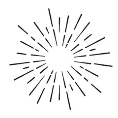 Obraz premium Sun rays hand drawn, linear drawing