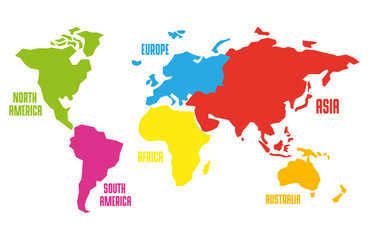 Vector illustration of map of the world