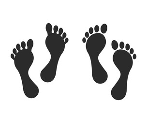 Human foot. Footprint path, footprints. vector illustration concept image icon