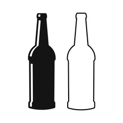 Beer bottles silhouette vector icon
