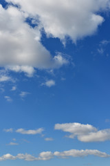 Heavenly landscape. Blue sky and white clouds