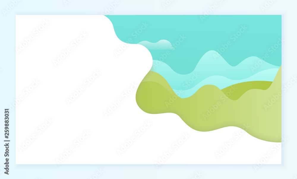Poster abstract design vector, banner with empty space to fill. green and blue colors, abstraction in moder