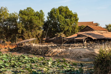 Beautiful Countryside trip in tropical rural district, Siem Reap, Cambodia