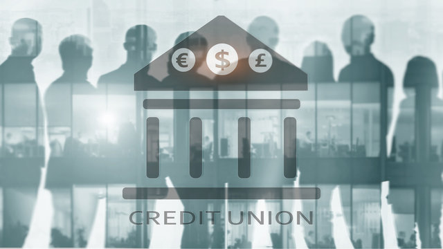 Credit Union. Financial Cooperative Banking Services. Finance Abstract Background.