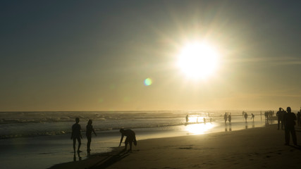 Fototapeta premium The nice sunset at the beach in Yogyakarta Indonesian