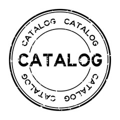 Grunge black catalog word round rubber seal business stamp on white background