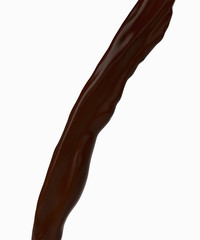 A splash of chocolate. 3d rendering, 3d illustration.