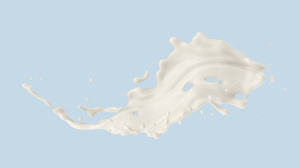 Obraz na płótnie Canvas milk or yogurt splash, 3d illustration.