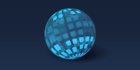 Abstract Globe Design - Wide Layout, Vector Design Template with Copy Space 