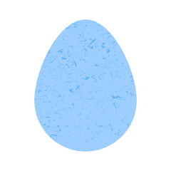 Blue egg in pastel colors in grunge style. The egg is decorated with stones. Happy Easter. Decorative egg in the form of a stone. Vector illustration.