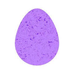Purple  egg in pastel colors in grunge style. The egg is decorated with stones. Happy Easter. Decorative egg in the form of a stone. Vector illustration.