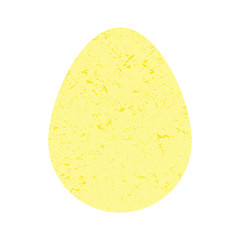 Yellow egg in pastel colors in grunge style. The egg is decorated with stones. Happy Easter. Decorative egg in the form of a stone. Vector illustration.