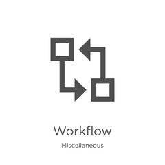 workflow icon vector from miscellaneous collection. Thin line workflow outline icon vector illustration. Outline, thin line workflow icon for website design and mobile, app development