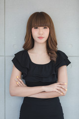 Young lady in black dress