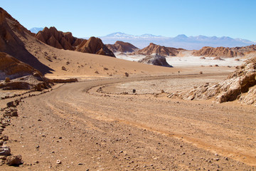Dirt road perspective view,Chile