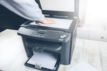 worker man with xerox in office