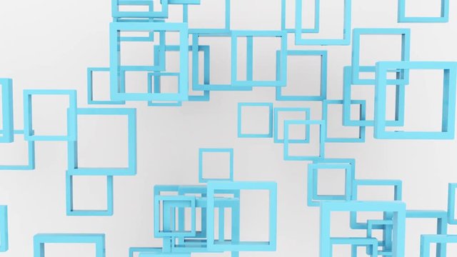 Abstract background 3d color squares shapes 4k animation. Looping footage.