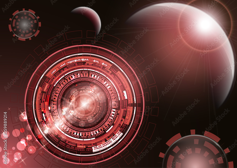 Poster global international exchange of information. planet space modern technologies of the future finance