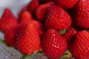 たくさんのいちごの盛り合わせ