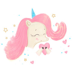 A beautiful horse-unicorn