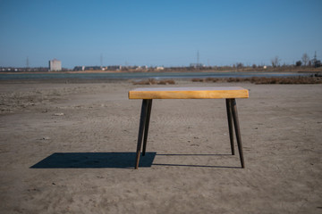 loft table. coffee table on the beach. loft furniture